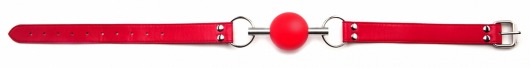 Кляп-шар на красных ремешках Solid Ball Gag - Shots Media BV - купить с доставкой в Нижнем Новгороде