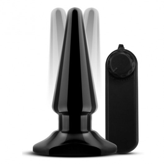 Черная анальная пробка с вибрацией Basic Vibrating Anal Pleaser - 10,2 см. - Blush Novelties