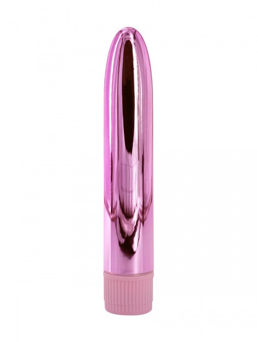 Розовый глянцевый пластиковый вибратор - 14 см. - Свободный ассортимент