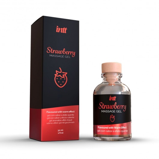 Массажный гель с ароматом клубники Strawberry - 30 мл. - INTT - купить с доставкой в Нижнем Новгороде
