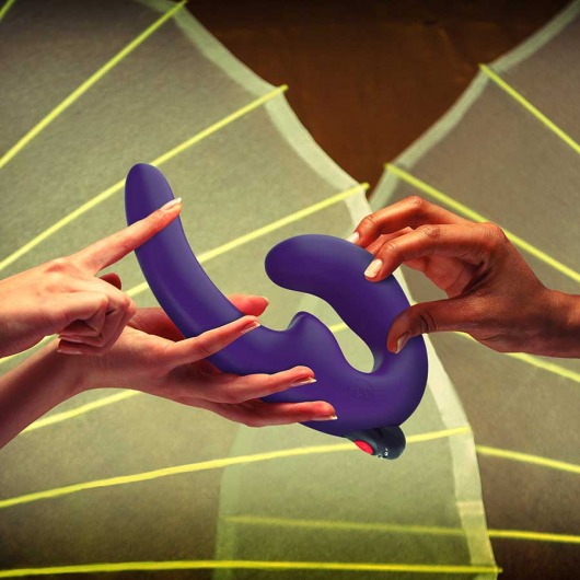 Фиолетовый страпон с вибрацией Sharevibe - 22 см. - Fun Factory - купить с доставкой в Нижнем Новгороде