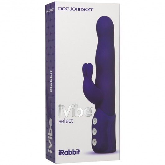 Фиолетовый хай-тек вибромассажер iVibe Select  iRabbit - 26 см. - Doc Johnson