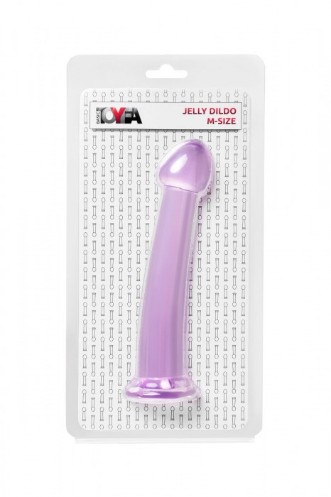 Фиолетовый фаллоимитатор Jelly Dildo M - 18 см. - Toyfa Basic
