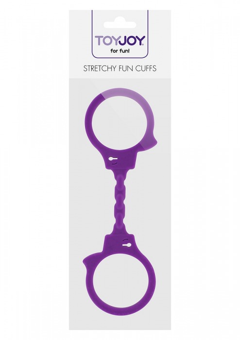 Фиолетовые эластичные наручники STRETCHY FUN CUFFS - Toy Joy - купить с доставкой в Нижнем Новгороде
