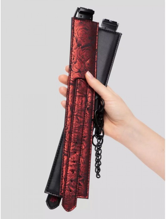 Красно-черные оковы Reversible Faux Leather Ankle Cuffs - Fifty Shades of Grey - купить с доставкой в Нижнем Новгороде