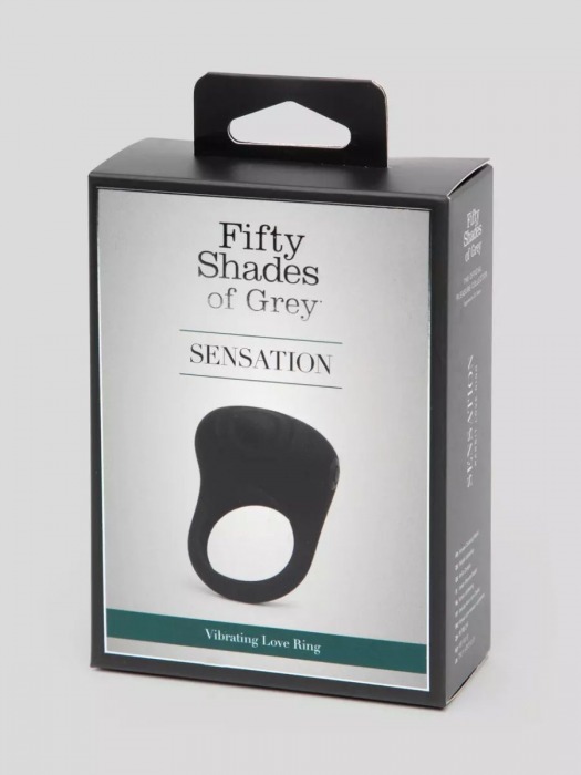 Черное эрекционное виброкольцо Sensation Rechargeable Vibrating Love Ring - Fifty Shades of Grey - в Нижнем Новгороде купить с доставкой