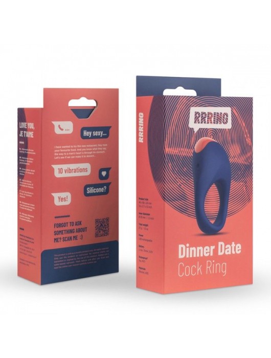 Синее эрекционное кольцо RRRING Dinner Date Cock Ring - FeelzToys - в Нижнем Новгороде купить с доставкой
