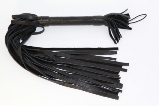Чёрная плетка из натуральной кожи - 45 см. - БДСМ Арсенал - купить с доставкой в Нижнем Новгороде