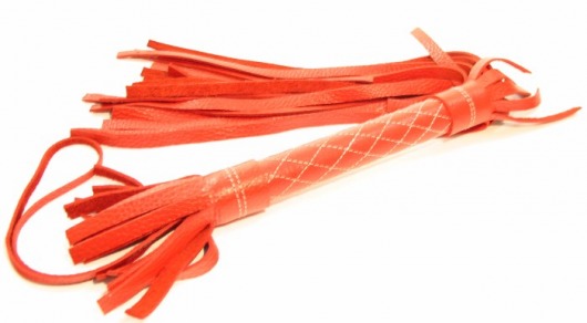 Красная плетка из натуральной кожи - БДСМ Арсенал - купить с доставкой в Нижнем Новгороде