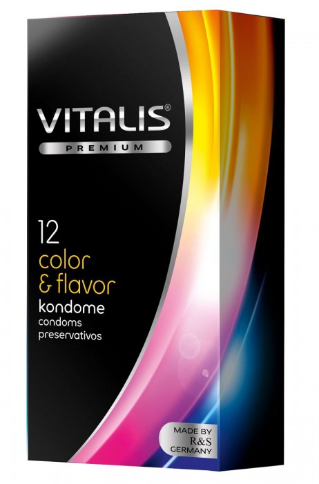 Цветные ароматизированные презервативы VITALIS PREMIUM color   flavor - 12 шт. - Vitalis - купить с доставкой в Нижнем Новгороде