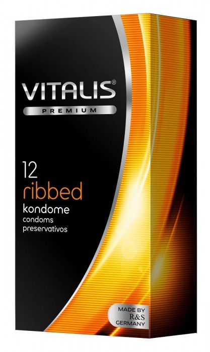 Ребристые презервативы VITALIS PREMIUM ribbed - 12 шт. - Vitalis - купить с доставкой в Нижнем Новгороде