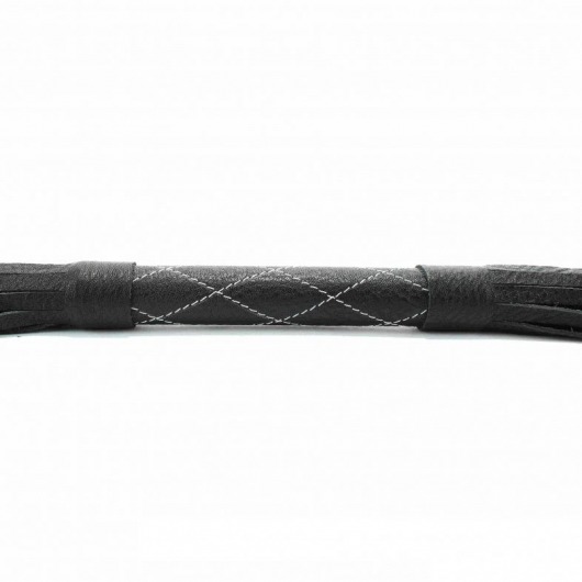Аккуратная чёрная плетка  из натуральной кожи - БДСМ Арсенал - купить с доставкой в Нижнем Новгороде