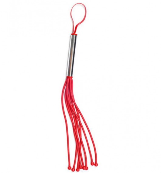 Красная резиновая плеть с 8 хлыстами - 35 см. - Sitabella - купить с доставкой в Нижнем Новгороде