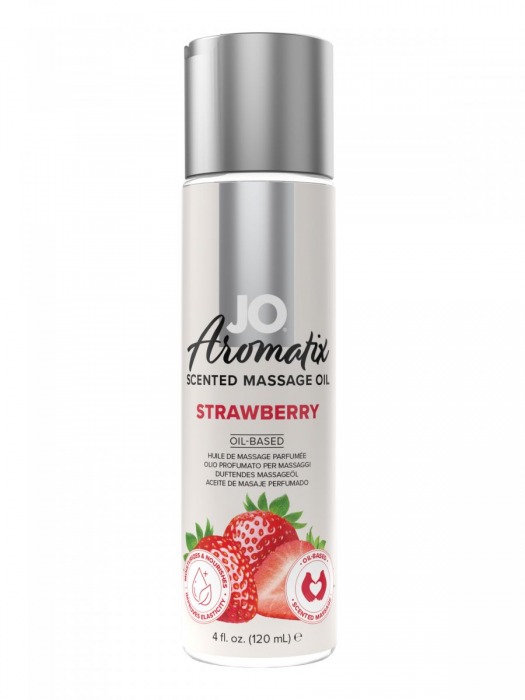 Массажное масло JO Aromatix Massage Oil Strawberry с ароматом клубники - 120 мл. - System JO - купить с доставкой в Нижнем Новгороде