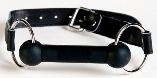 Чёрный кляп-трензель на кожаных ремешках - ToyFa - купить с доставкой в Нижнем Новгороде