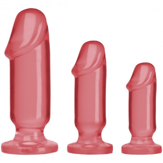 Набор розовых анальных фаллоимитаторов Crystal Jellies Anal Starter Kit - Doc Johnson