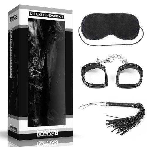 БДСМ-набор Deluxe Bondage Kit для игр: маска, наручники, плётка - Lovetoy - купить с доставкой в Нижнем Новгороде
