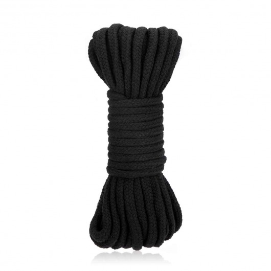 Черная хлопковая веревка для связывания Bondage Rope - 10 м. - Lux Fetish - купить с доставкой в Нижнем Новгороде