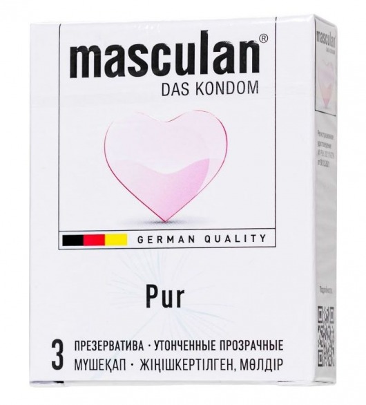 Супертонкие презервативы Masculan Pur - 3 шт. - Masculan - купить с доставкой в Нижнем Новгороде