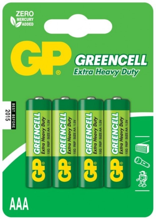 Батарейки солевые GP GreenCell AAA/R03G - 4 шт. - Элементы питания - купить с доставкой в Нижнем Новгороде