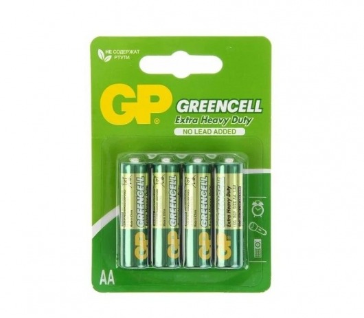 Батарейки солевые GP GreenCell AA/R6G - 4 шт. - Элементы питания - купить с доставкой в Нижнем Новгороде