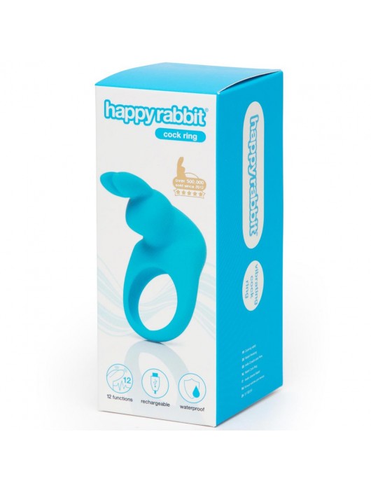 Голубое эрекционное виброкольцо Happy Rabbit Rechargeable Rabbit Cock Ring - Happy Rabbit - в Нижнем Новгороде купить с доставкой