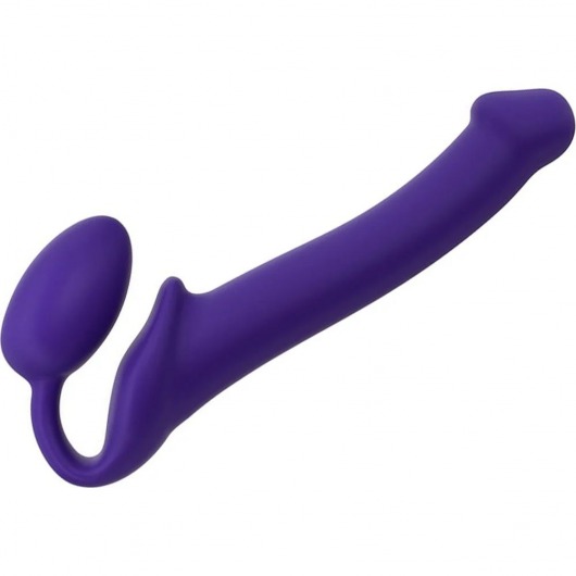 Фиолетовый безремневой страпон Silicone Bendable Strap-On - size M - Strap-on-me - купить с доставкой в Нижнем Новгороде