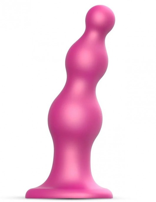 Розовая насадка Strap-On-Me Dildo Plug Beads size L - Strap-on-me - купить с доставкой в Нижнем Новгороде
