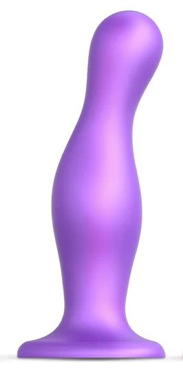 Фиолетовая насадка Strap-On-Me Dildo Plug Curvy size L - Strap-on-me - купить с доставкой в Нижнем Новгороде