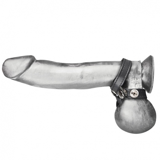 Разделитель мошонки из искусственной кожи на клепках 8 STYLE BALL DIVIDER - BlueLine - купить с доставкой в Нижнем Новгороде