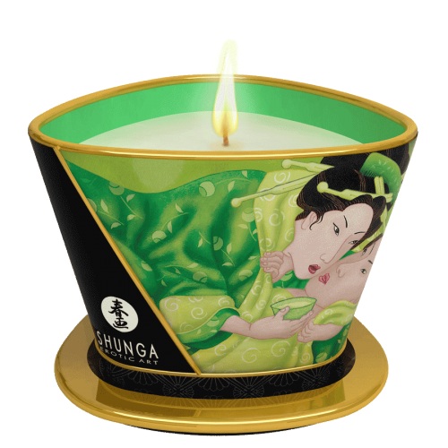 Массажная свеча Exotic Green Tea с ароматом зелёного чая - 170 мл. - Shunga - купить с доставкой в Нижнем Новгороде