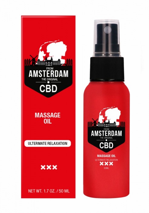 Стимулирующее массажное масло CBD from Amsterdam Massage Oil - 50 мл. - Shots Media BV - купить с доставкой в Нижнем Новгороде