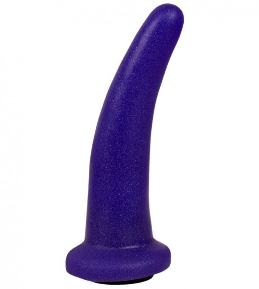 Фиолетовая гладкая изогнутая насадка-плаг - 13,3 см. - LOVETOY (А-Полимер) - купить с доставкой в Нижнем Новгороде