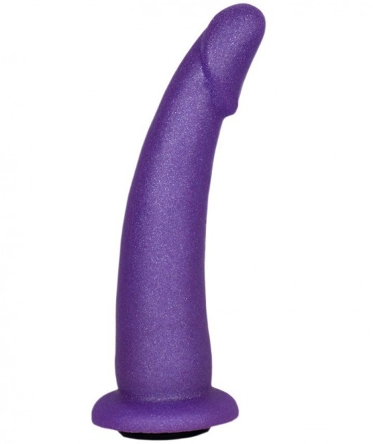Фиолетовая гладкая изогнутая насадка-плаг - 17 см. - LOVETOY (А-Полимер) - купить с доставкой в Нижнем Новгороде