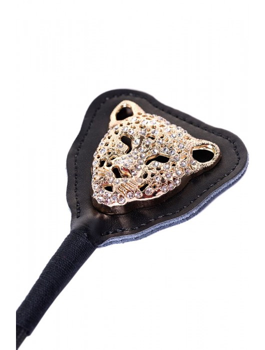 Чёрный стек с фигуркой леопарда на наконечнике - 21 см. - ToyFa - купить с доставкой в Нижнем Новгороде