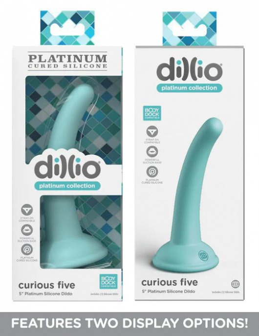 Аквамариновая насадка для страпона Curious Five на присоске - 14,6 см. - Pipedream - купить с доставкой в Нижнем Новгороде