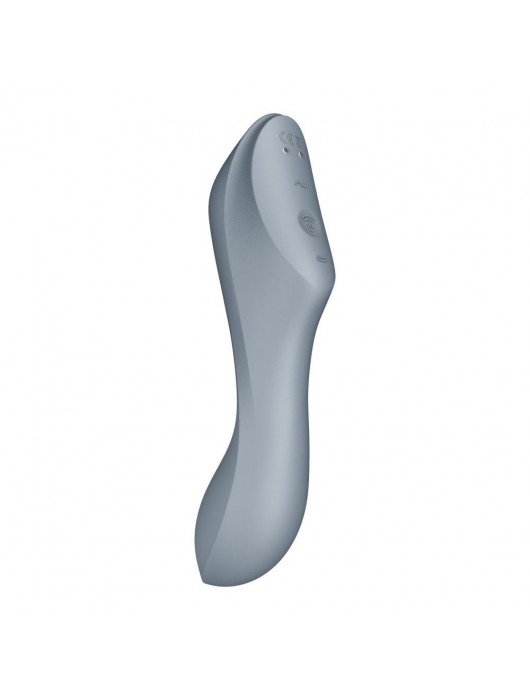 Серый вибратор с вакуумной стимуляцией Curvy Trinity 3 - Satisfyer