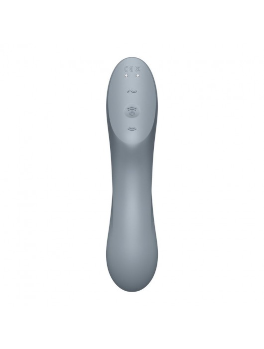 Серый вибратор с вакуумной стимуляцией Curvy Trinity 3 - Satisfyer