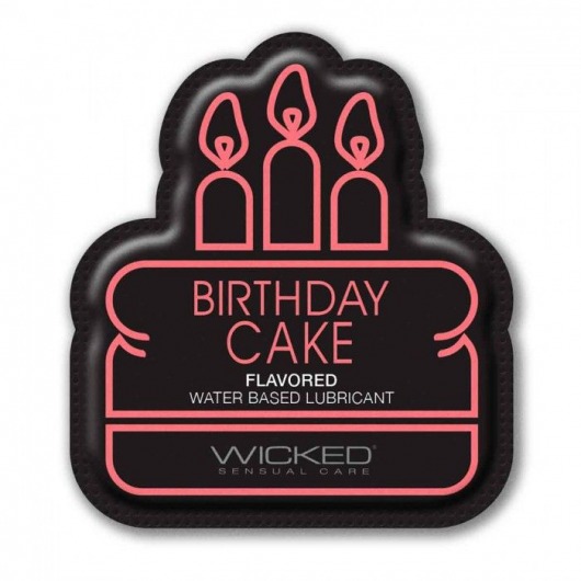Лубрикант на водной основе со вкусом торта с кремом Wicked Aqua Birthday cake - 3 мл. - Wicked - купить с доставкой в Нижнем Новгороде