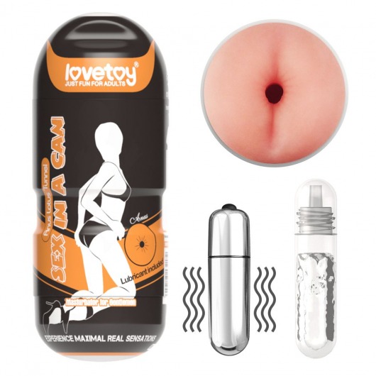 Мастурбатор-анус с вибрацией Sex In A Can Anus Lotus Tunnel - Lovetoy - в Нижнем Новгороде купить с доставкой