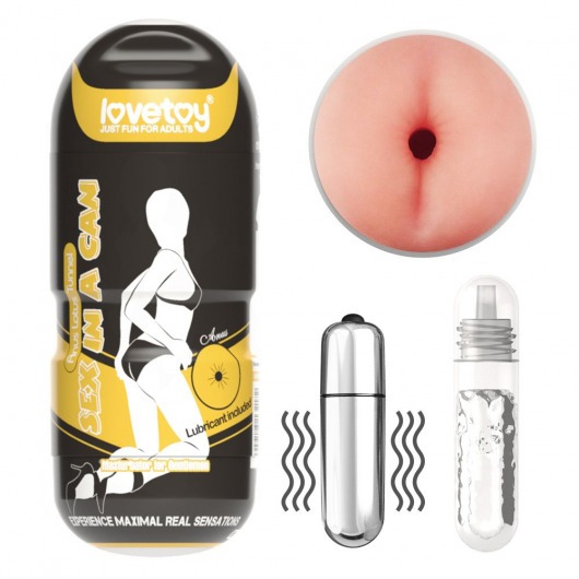 Мастурбатор-анус с вибрацией Sex In A Can Anus Stamina Tunnel - Lovetoy - в Нижнем Новгороде купить с доставкой