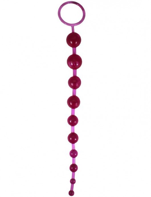 Ярко-розовая анальная цепочка Beads of Pleasure - 30 см. - Eroticon
