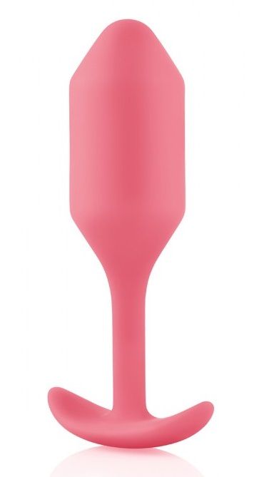 Розовая пробка для ношения B-vibe Snug Plug 2 - 11,4 см. - b-Vibe