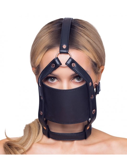 Черный намордник с кляпом-шаром Head Harness With A Gag - Orion - купить с доставкой в Нижнем Новгороде