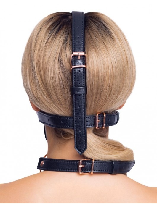 Черный намордник с кляпом-шаром Head Harness With A Gag - Orion - купить с доставкой в Нижнем Новгороде