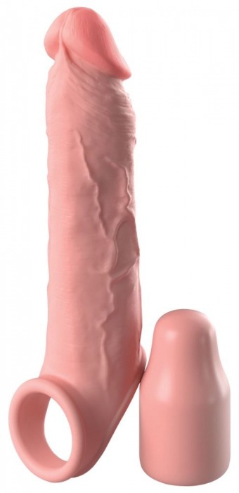 Телесная насадка-удлинитель 2 Inch Silicone X-tension with Strap - 20,3 см. - Pipedream - в Нижнем Новгороде купить с доставкой