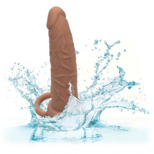 Коричневая перезаряжаемая вибронасадка для двойного проникновения Rechargeable Dual Penetrator - California Exotic Novelties - купить с доставкой в Нижнем Новгороде