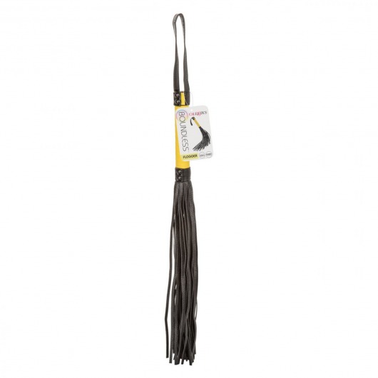 Черная плеть с желтой рукоятью Boundless Flogger - 69,25 см. - California Exotic Novelties - купить с доставкой в Нижнем Новгороде