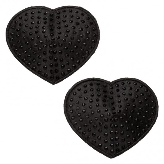 Черные пэстисы в форме сердечек Heart Pasties - California Exotic Novelties - купить с доставкой в Нижнем Новгороде
