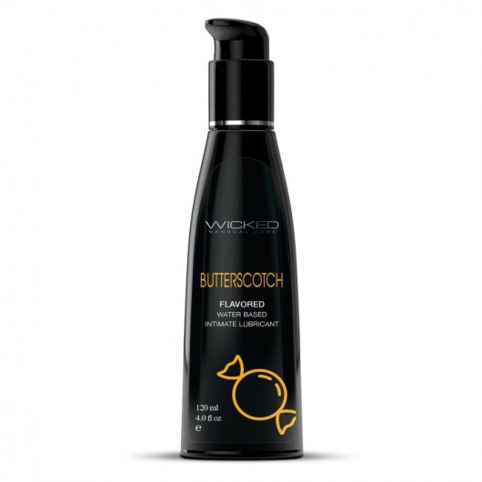 Лубрикант на водной основе с ароматом ирисок WICKED AQUA Butterscotch - 120 мл. - Wicked - купить с доставкой в Нижнем Новгороде